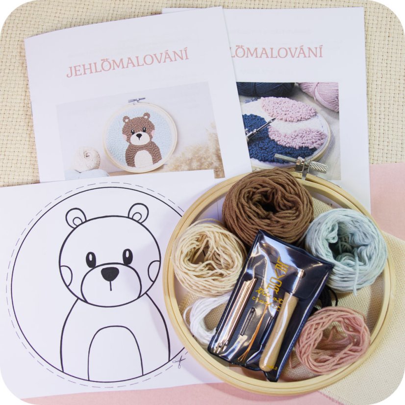 medved set jehlomalovani obsah