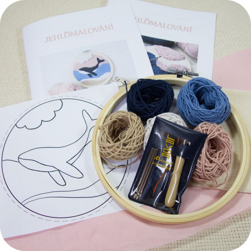 velryba set jehlomalovani obsah